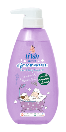 สบู่เหลวอาบและสระออร์แกนิก Narak ลาเวนเดอร์&อาร์แกนออยล์ 465 มล.